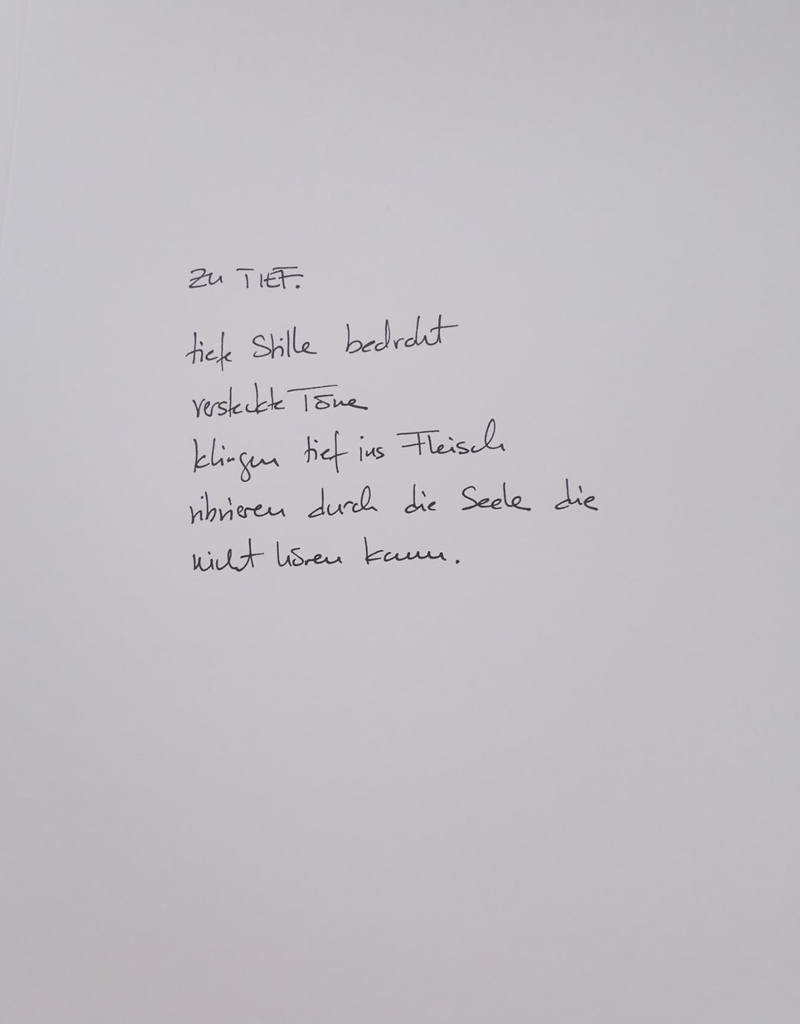 zu tief. Die Worte zum Gemälde.